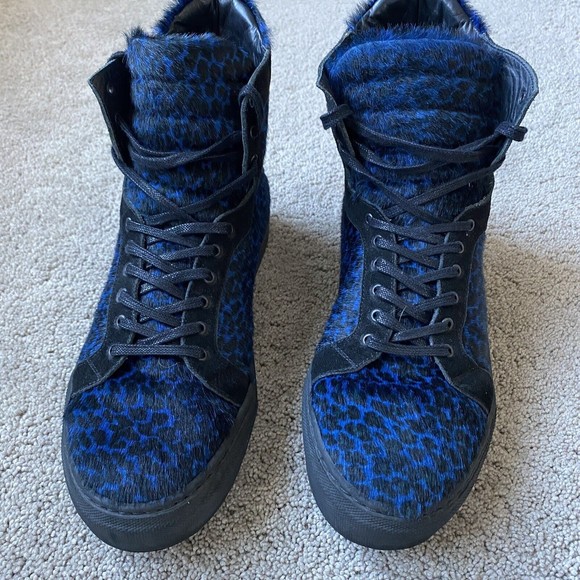 Men's Blue High-Top Sneakers - Picture 4 of 10
